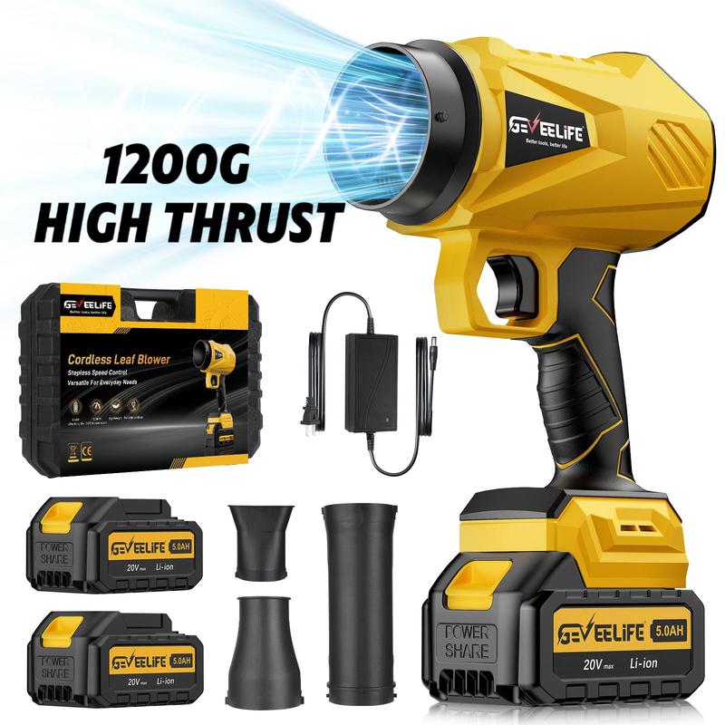 GEVEELIFE 200W Cordless Turbo Jet Blower, Handheld Leaf & Dust Cleaner for Yard, Car & Home