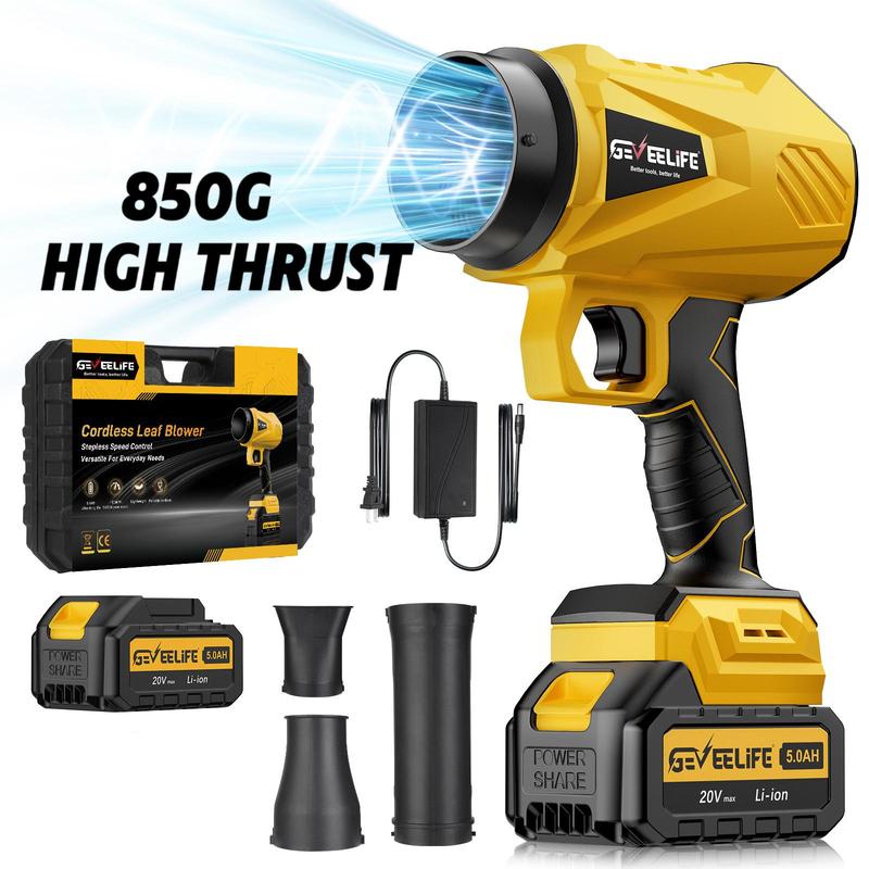 GEVEELIFE 200W Cordless Turbo Jet Blower, Handheld Leaf & Dust Cleaner for Yard, Car & Home