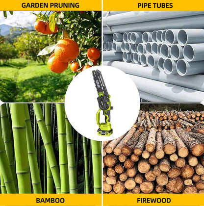 2-in-1 Brushless 8" Mini Chainsaw & Pole Saw for Easy Tree Trimming