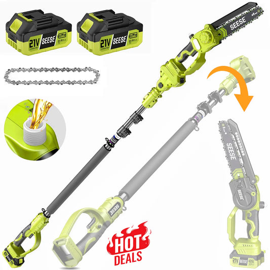 2-in-1 Brushless 8" Mini Chainsaw & Pole Saw for Easy Tree Trimming