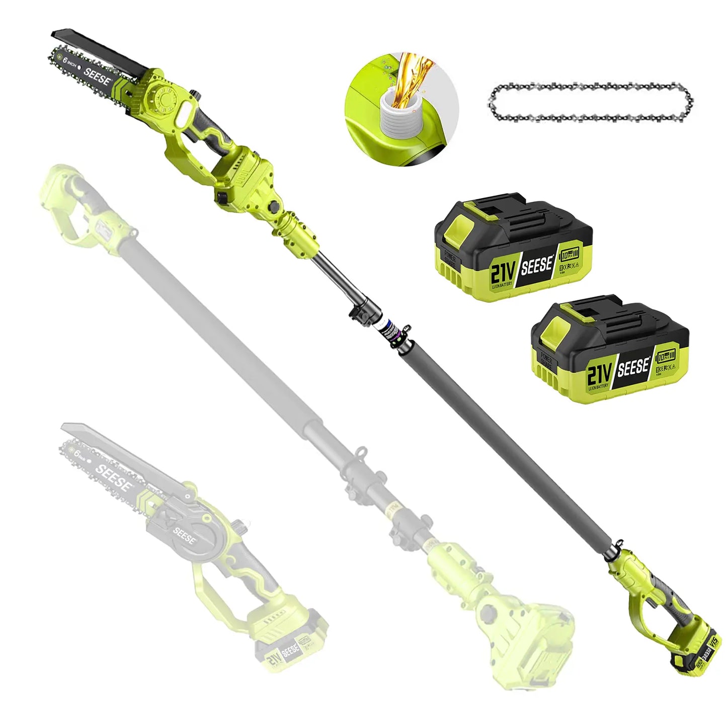 2-in-1 Brushless 8" Mini Chainsaw & Pole Saw for Easy Tree Trimming