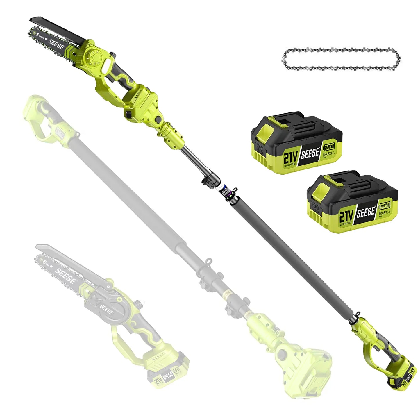 2-in-1 Brushless 8" Mini Chainsaw & Pole Saw for Easy Tree Trimming