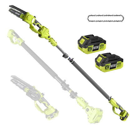 2-in-1 Brushless 8" Mini Chainsaw & Pole Saw for Easy Tree Trimming