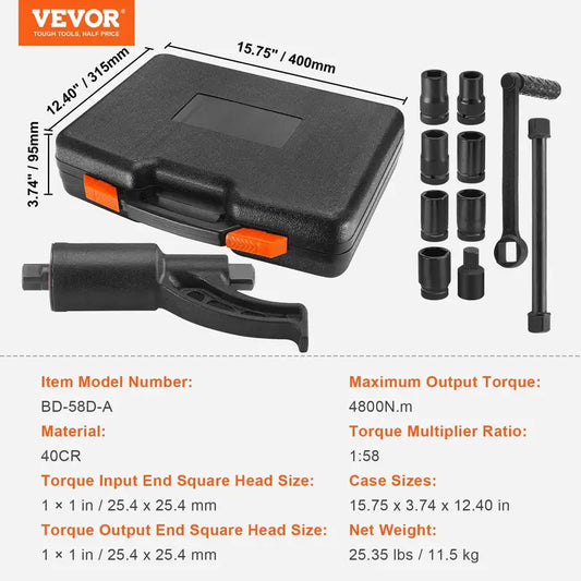 EVOR Torque Multiplier 1-inch Drive Wheel Hub Nut Wrench/Multiplier