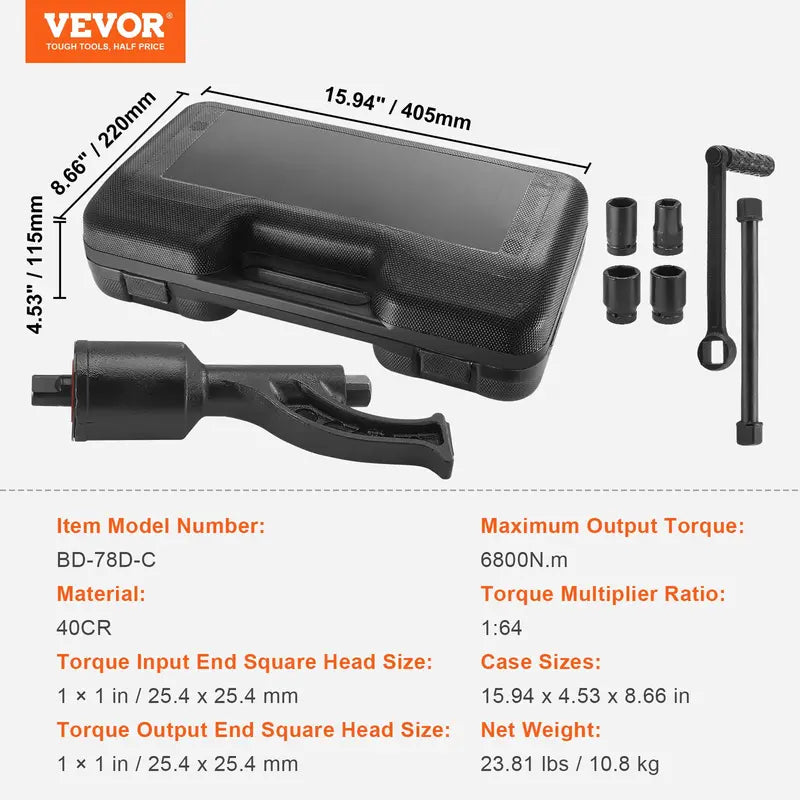 EVOR Torque Multiplier 1-inch Drive Wheel Hub Nut Wrench/Multiplier