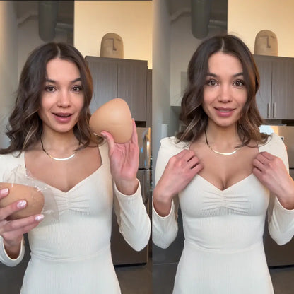 Invisible bra pads - instantly lift and plump, washable and reusable, enhancing overall shape.