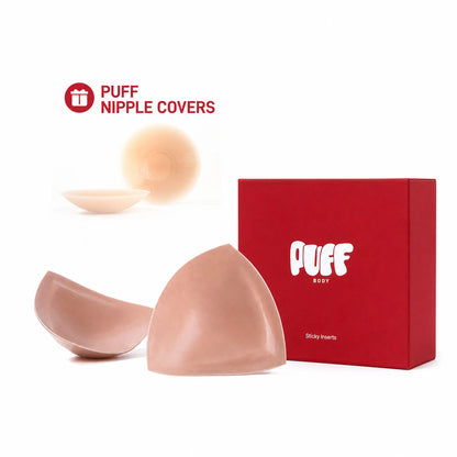 Invisible lifting and shaping bra pads that prevent wardrobe malfunctions and are reusable.