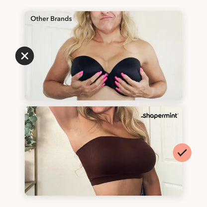 Convertible strapless bandeau bra, wire-free and comfortable, suitable for various outfits.