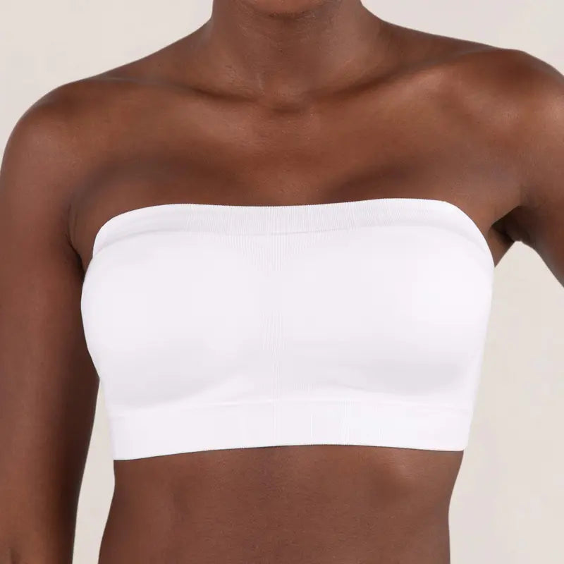 Convertible strapless bandeau bra, wire-free and comfortable, suitable for various outfits.